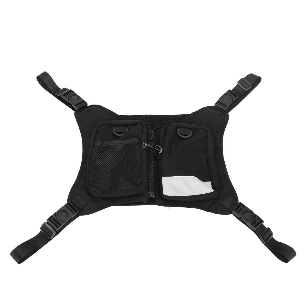 Chest Bag Oxford Cloth Shoulder Strap Adjustable Reflective Strip Stylish Running Bag Chest Pack