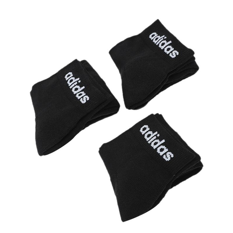 adidas Neo Hc Ankle 3pp Solid Color Athleisure Casual Sports Socks Black Men's GE6128