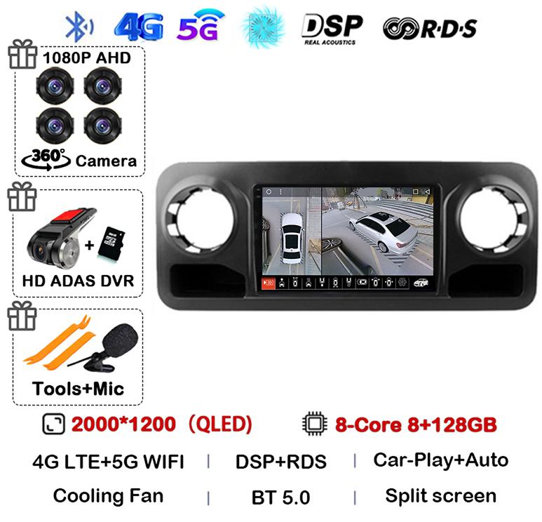 Android 14 Auto Carplay For Benz Sprinter 2018 2019 2020 2021 2022 Car Radio Multimedia Video Player Stereo GPS 4G WIFI Audio BT