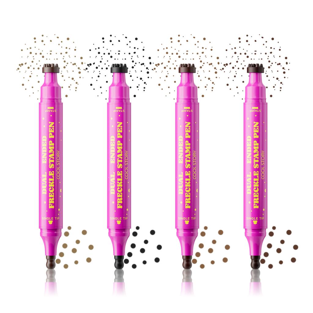 Długopis do piegów 3N1 Główka tykwy Podwójna główka Stempel Plamka Naturalna Symulacja Wodoodporny Pot Makijaż twarzy