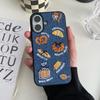 Retro Denim Embrpoidery Bread Toast Warm Fabric Phone Case For iPhone 17 Air 16 15 14 13 Pro Max Lovely Back Cover