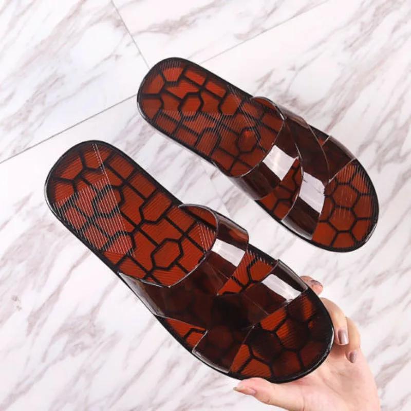 Male Slipper House Flat Walk Around Home Shiatsu Men's Shoe Pvc Indoor Bathroom Slides Mascullino Original Designer Luxury Adult