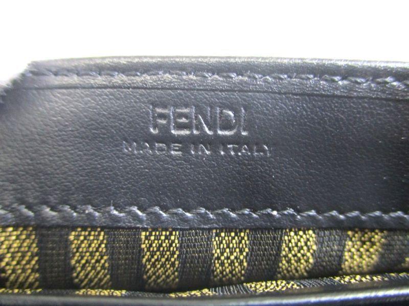 Authentic FENDI Black Leather Bifold Long Wallet Flap Wallet Baguette Continental #a134  Refurbished