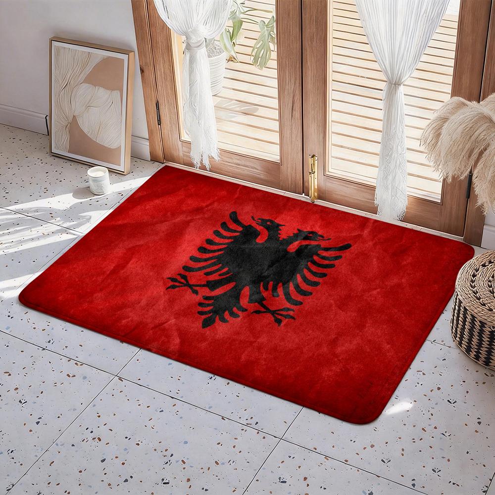 Country A Albania Floor Mat Eco  Flannel Doormat Non Slip Odorless Indoor Floor Rug Soft Short Plush Home Mat