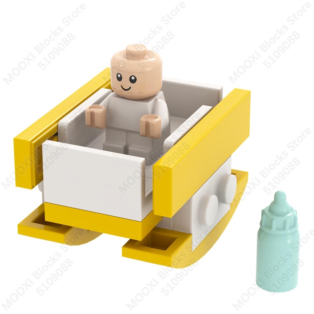 MOOXI City Room Baby Series Bedroom Bathroom Model Playing House MOC Brick DIY Assembled Building Blocks Montessori Toy Kid Gift