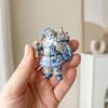 Crystal Rhinestone Santa Claus Brooch Sparkling Badge Gift Christmas Lapel Pin  New Year