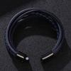 New Men Bracelet Stainless Steel Magnetic Clasp Braided Mutilayer Leather Wrapping Punk Rock Bangles Man Jewelry Gift BB1078