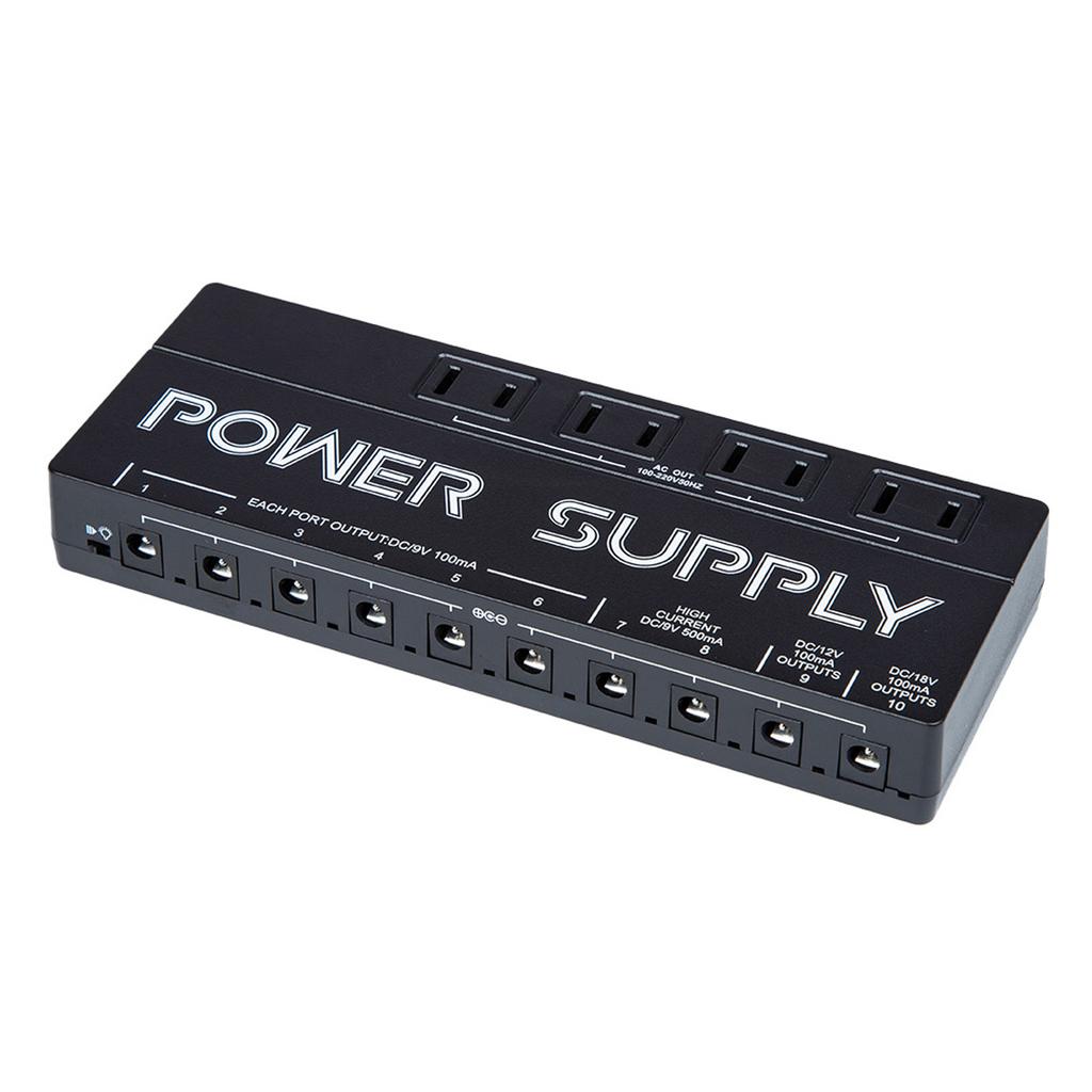 Guitar Effects Pedal Power Supply 10 Output Noise Reduction 9V 12V 18V Effect Pedal Power Supply Aluminum Alloy Case