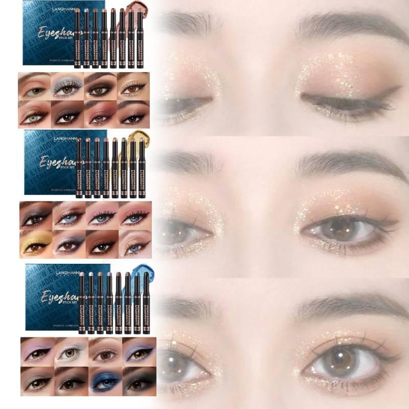 Langmanni Waterproof Long-lasting Eyeshadow Stick Set With 15 Vibrant Shades For All Skin Types