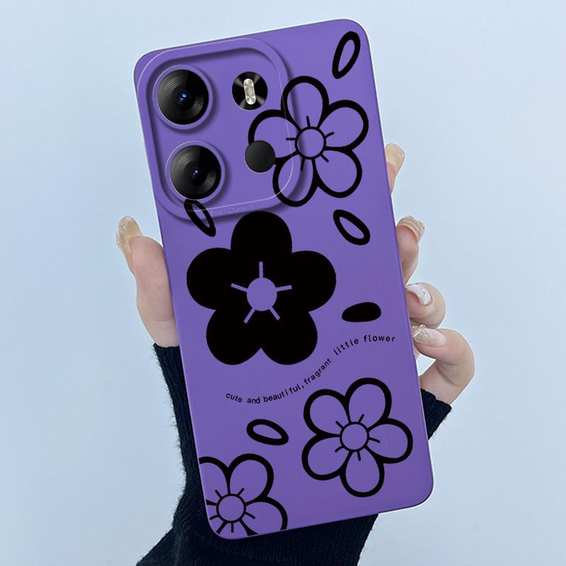 For Tecno Spark Go 2023 Pop 7 Pro BF7 Infinix Smart 7 Plus Smart7 HD Case Lovely Cartoon Cat Liquid Silicone Soft TPU Back Cover