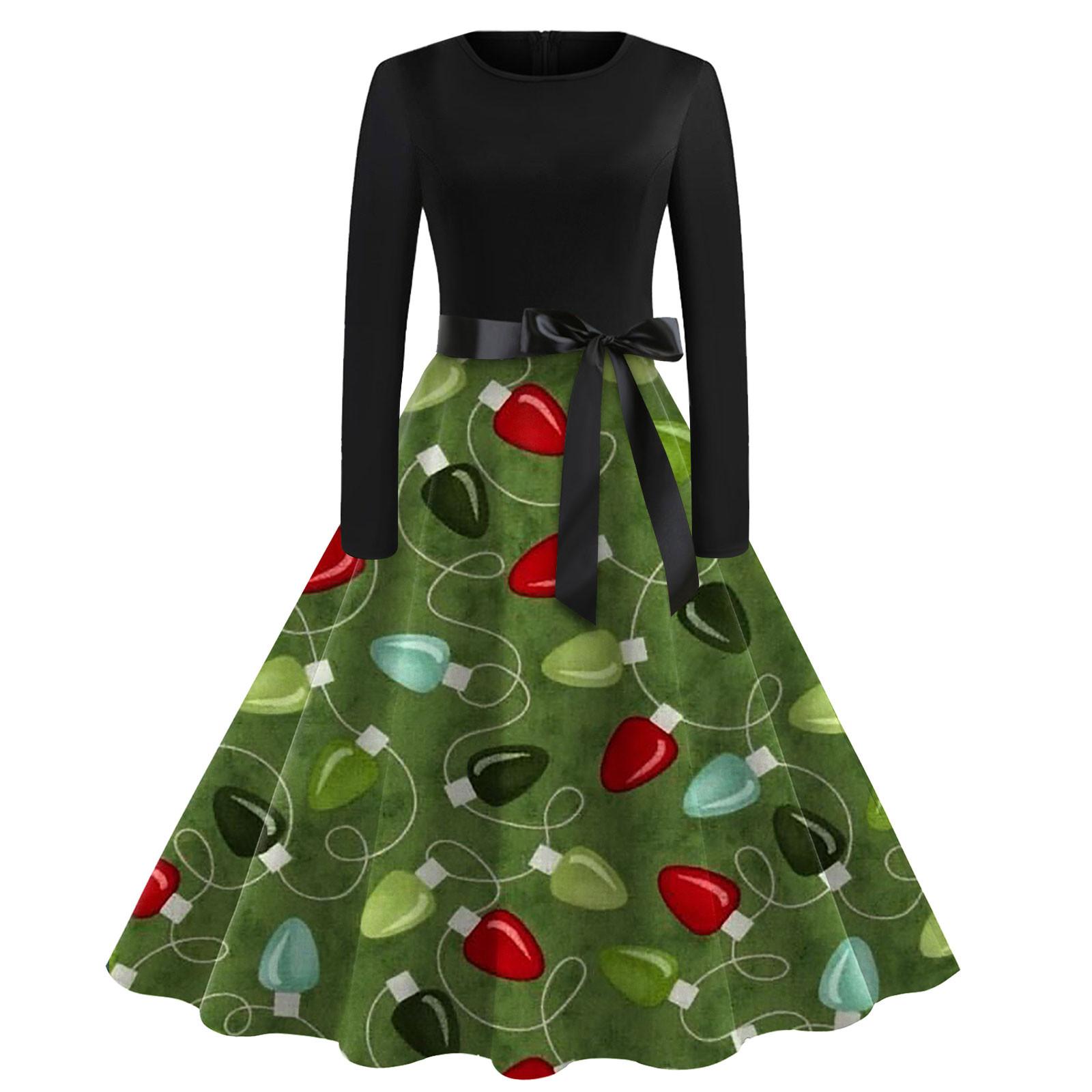 Женское винтажное классическое платье с воротником на талии и галстуком-бабочкой — фото 3