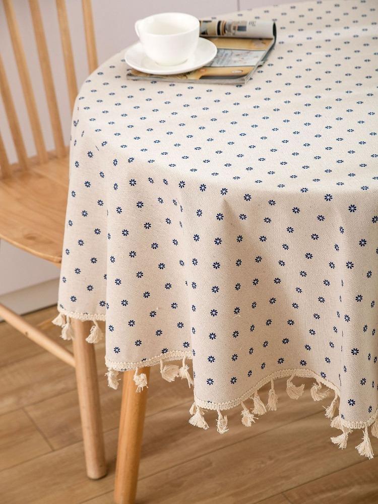 Orchid Chrysanthemum Round Tablecloth Fabric Artist Household Small Fresh Printed Tablecloth Round Table Perfect for Home, B&B, Weddings, Birthdays