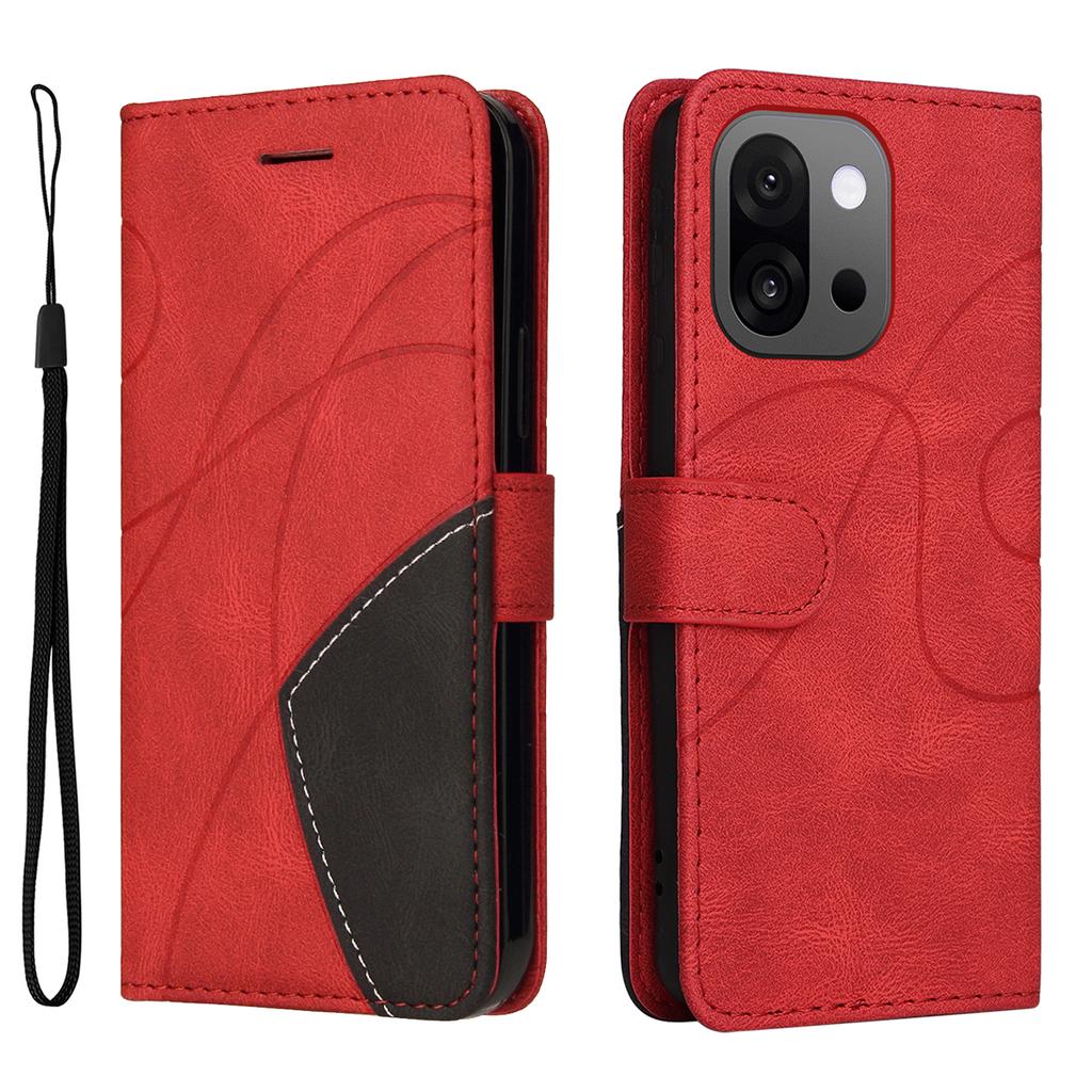 For OnePlus 13T 5G Leather Phone Case Stand Wallet with Bi-colour Splicing Design