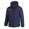 Kelme Men's Padded Down Jacket, Thick Down Coat with Hood, Short, Water-Repellent (Deep Blue, Size L)