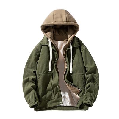 Куртка для бейсбола Corduroy, мужская осенне-зимняя свободная флисовая утолщенная повседневная куртка с лацканами, мужская одежда