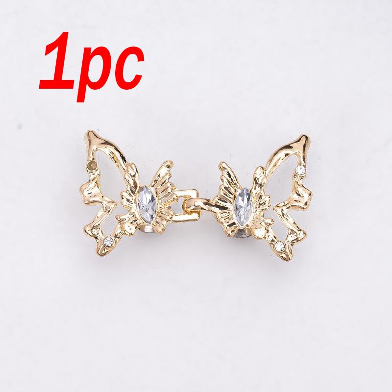 

1/2pcs New Butterfly Waist Buckle Fashionable and Simple Waist Accessory Detachable Non Stitching Button золотистый