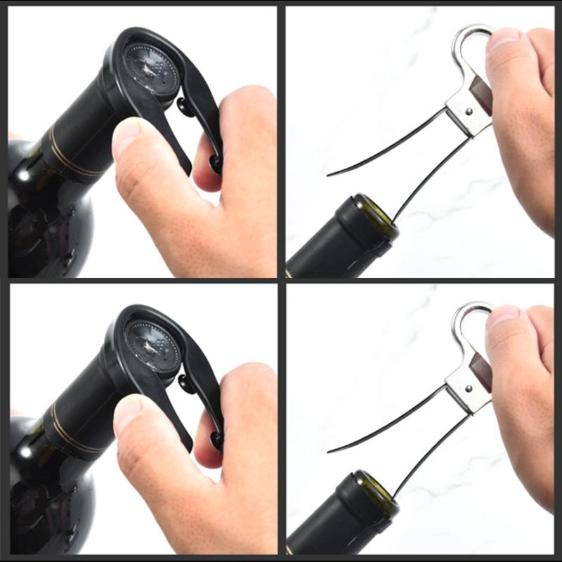 Wine Bottle Opener Metal Two-prong Cork Puller Old Red Wine Champagne Opener Wine Cork Puller Portable Home Hotel Bar Tools