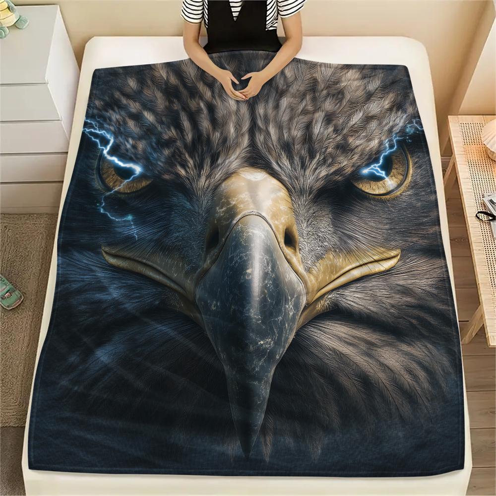 Eagle Print Flannel Blanket, High Quality Comfortable for All Seasons, Home Decor, Warmth and Comfort, Perfect for Christmas Gifts