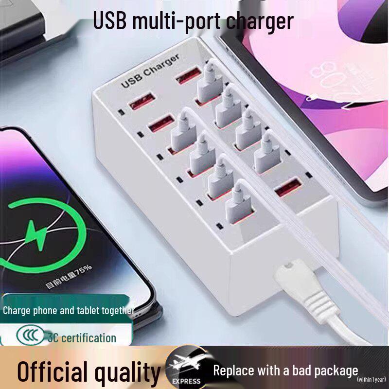 Multi-Port USB Charger Station: Fast Desktop Charger with 10, 20, or 50 Ports for Phones
