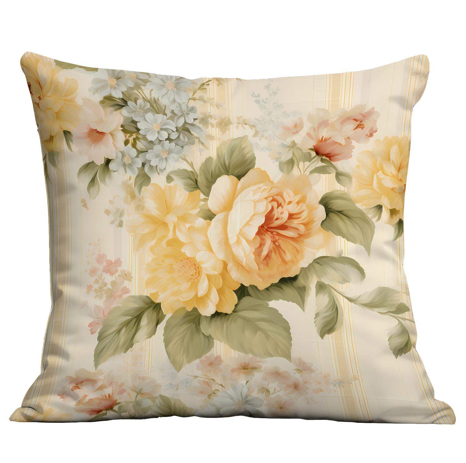 

Новая акварельная пасторальная наволочка с цветочным рисунком для дома, гостиной, дивана 45 * 45Cm