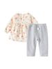 Süßes Baby Mädchen Baumwoll-Zweiteiler-Set für Frühling & Herbst