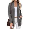 Fall Winter New Casual Pocket Long Sleeve Open Front Cardigan Knit Top for Amazon EU US Cross-border Women