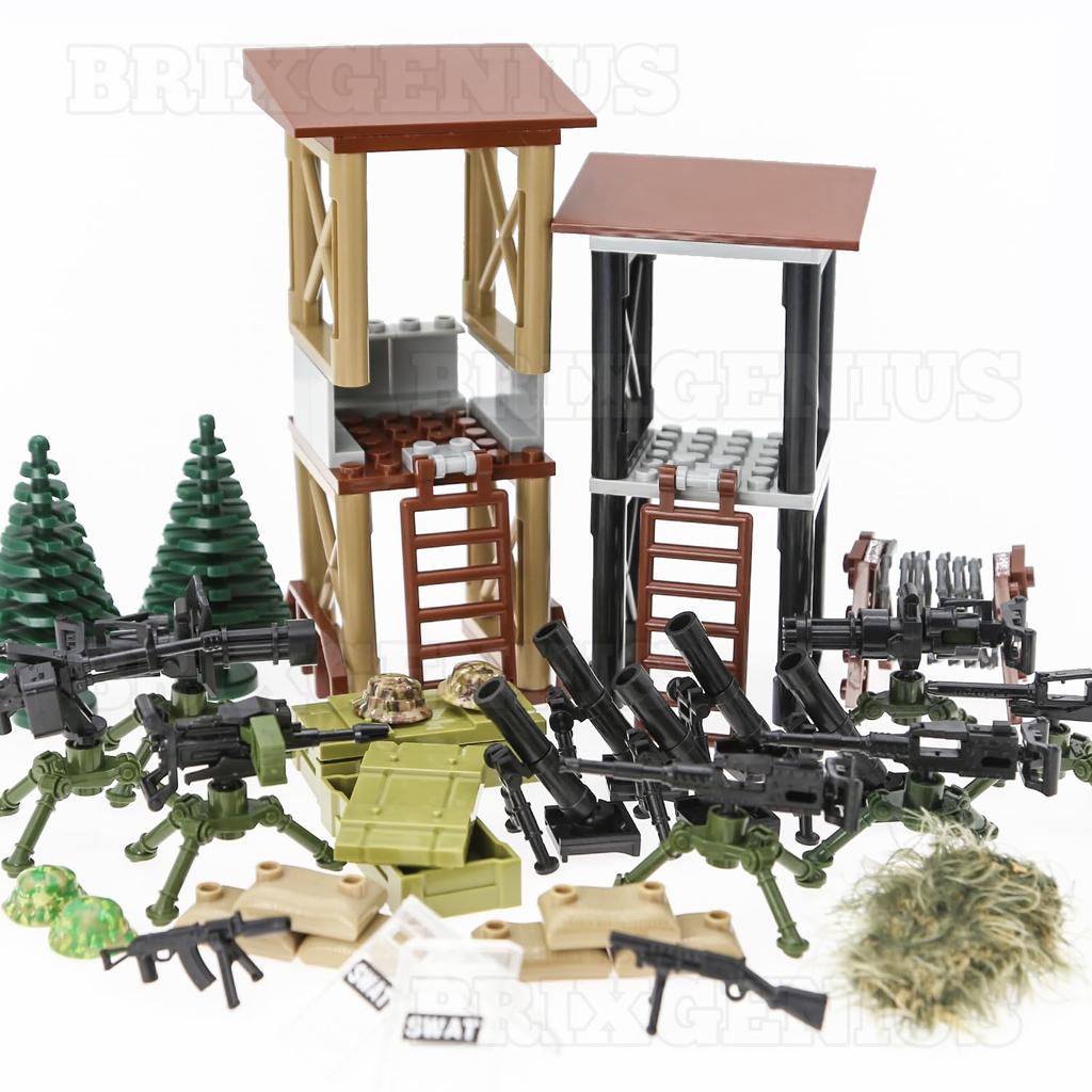 Ylutex 214-teiliges Militärwaffen-Paket Zubehör-Set Spielzeug SWAT Team Bausteine Spielzeug Armee Ausrüstung Ausrüstung Set mit Zubehör Kompatibel mit Key