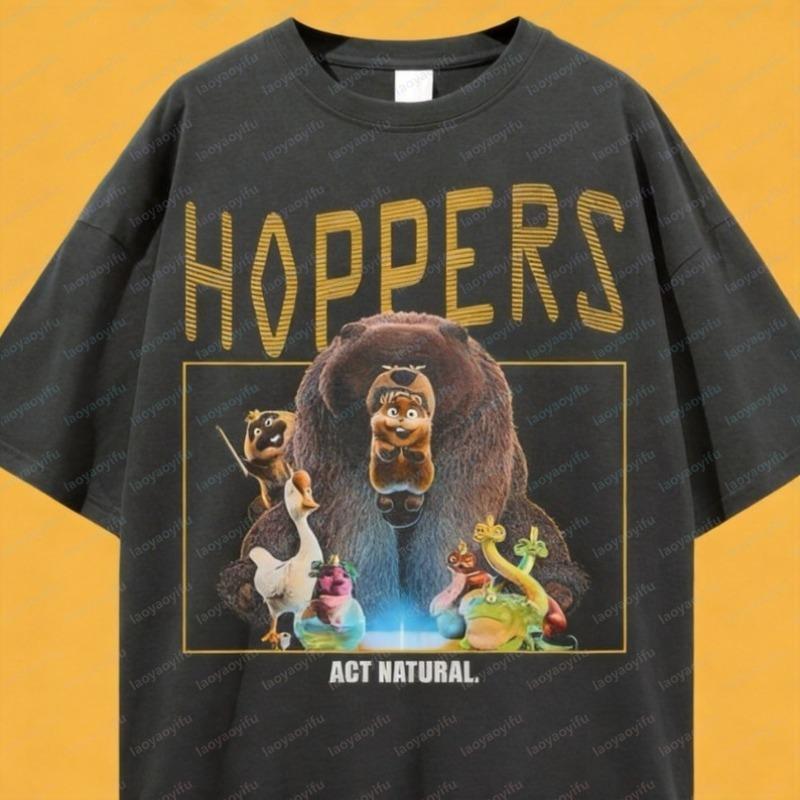 Funny Hoppers Characters Shirt Animated Movie Tee Hot Sale Cartoons Summer Fashion Tops Kawaii Clothes Cute New Style Ropa Mujer