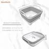 Collapsible Wash Basin 9L, Foldable Dish Tub with Drain Plug, Portable Collapsible Dish Basin, Camping Sink for Washing Dishes, Laundry & Kitchen