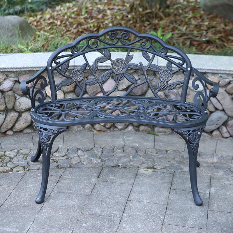 Three-Piece Wrought Iron & Cast Aluminum Outdoor Furniture Set for Balcony, Patio, or Villa Garden