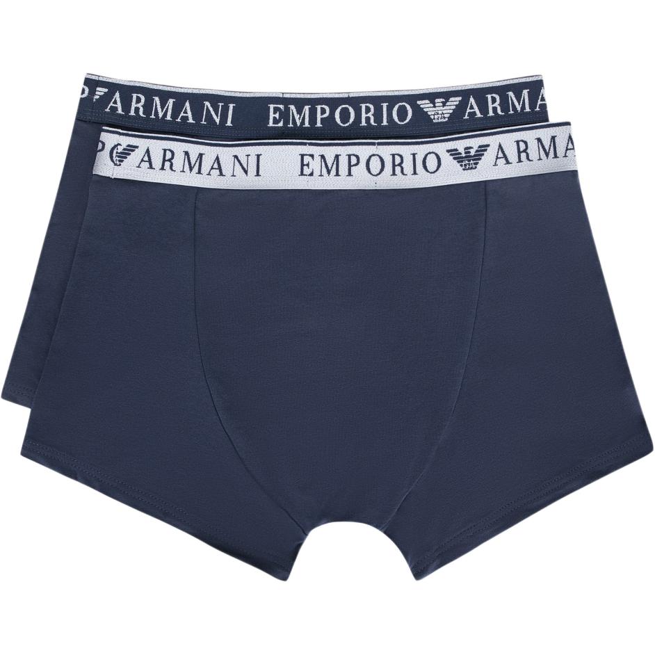 Emporio Armani Letter Print Mid-Rise Boxer Briefs 2-Pack Men underwear Blue 111769-3F720-70835
