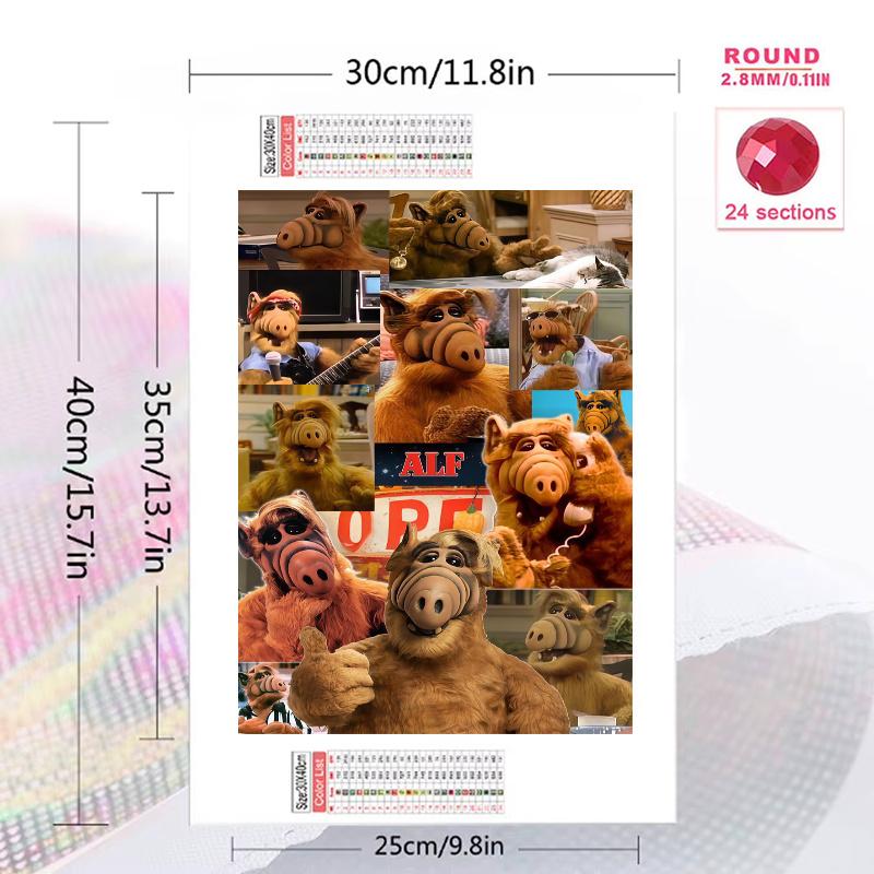 Alf Character Logo 100% Round Full Drill 5D DIY Diamond Painting Embroidery Cross Stitch Rhinestone Decor