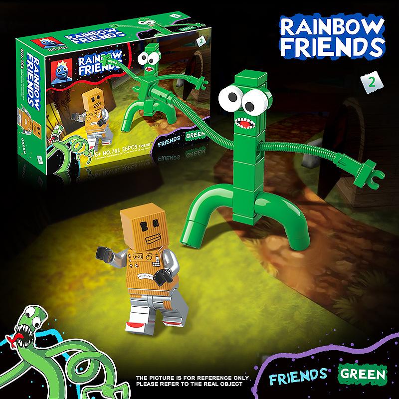 Rainbow friends a full kit of dolls monsters boys construction bricks assembling toy ornaments and hand-made birthday gifts