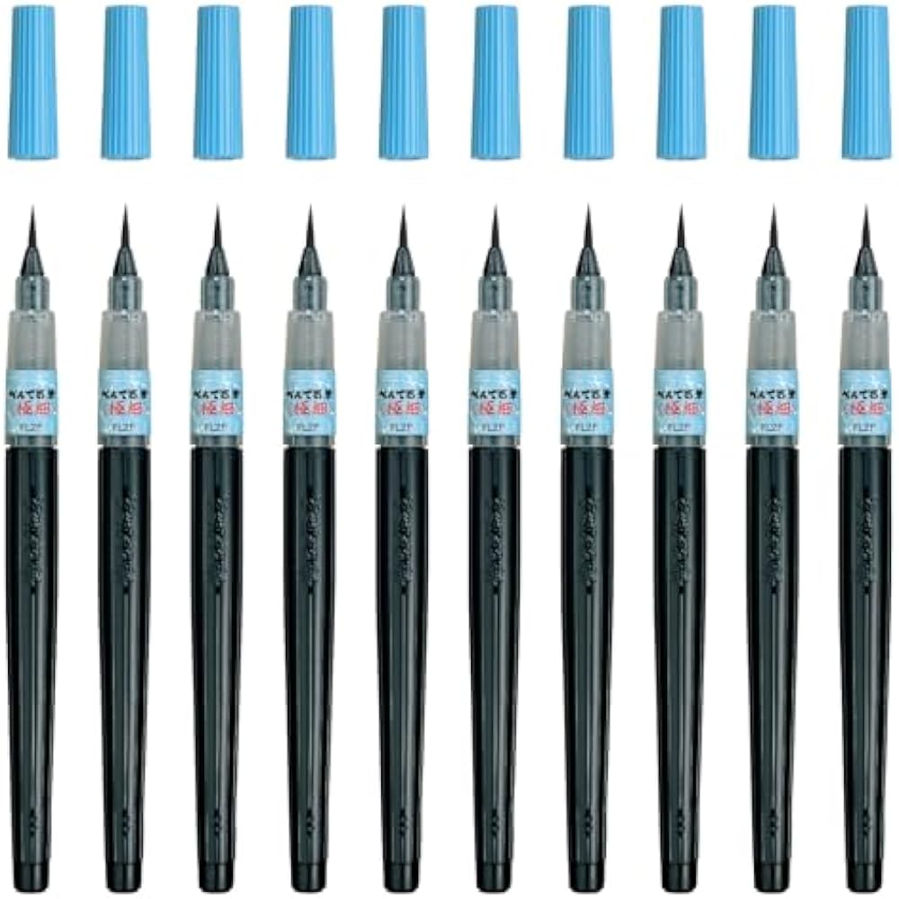 Pentel Brush Pen Pentel Brush, Extra Fine, Black, 10 Pcs, XFL2F (10)