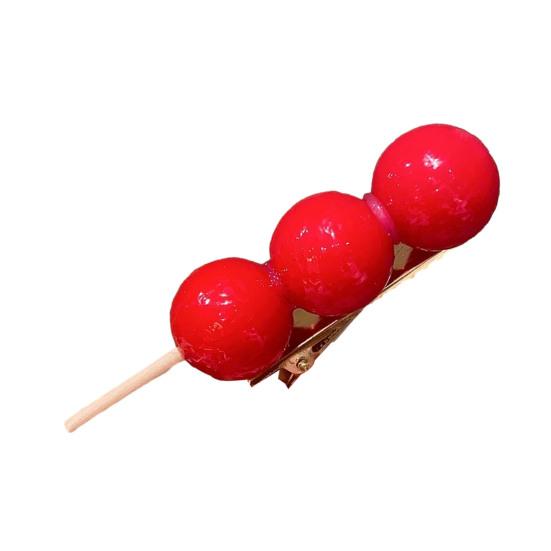 

Hairpin Imitation Sugar Calabash Design Hair Clip Stable Clamping Force Side Bang Hair Pin Holiday Hair Accessory A