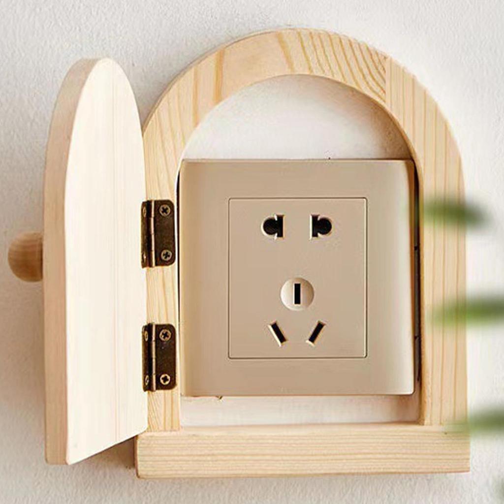 Wooden Switch Cover Outlet Protector Decorative Frame Wall Socket Safety Cover Anti Electric Touch Guard