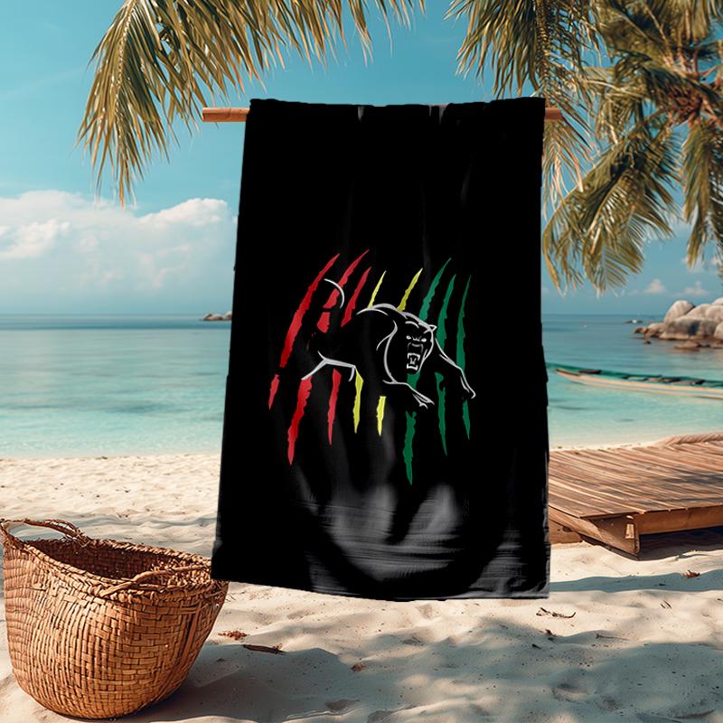 panthers Fashion Beach Towel: Ideal for Summer Adventures Soft, absorbent and quick drying suitable for swimming and bathing