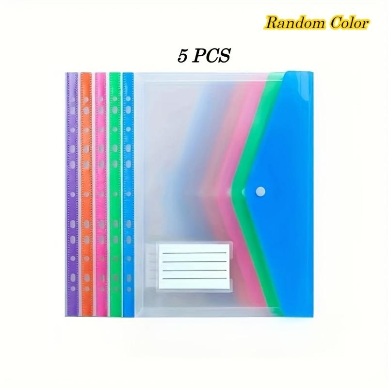 

5 A4 large capacity bound file bags 5pcs різнокольоровий