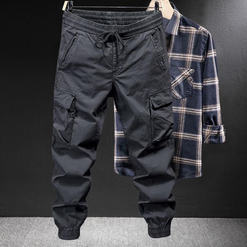 Men's Plus-Size Elastic Work Pants - Wear & Dirt Resistant, Cuffed Construction Overalls