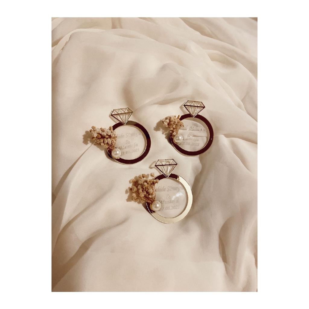 Goldfarbener Solitär-Magnet, 50 Stück, Versprechen, Verlobung, Hochzeit, Henna, besonderer Tag, Ornamente