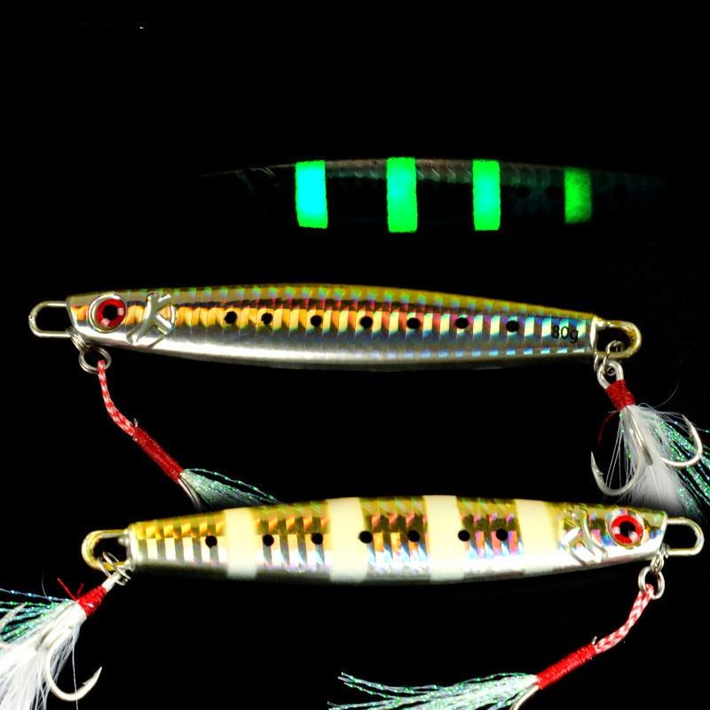 Lure Fast Sinking Long Cast Luminous Jig for Ribbonfish Bonito Mackerel Deep Sea Boat Fishing Metal Jig (Yellow,87mm&60g) жёлтый