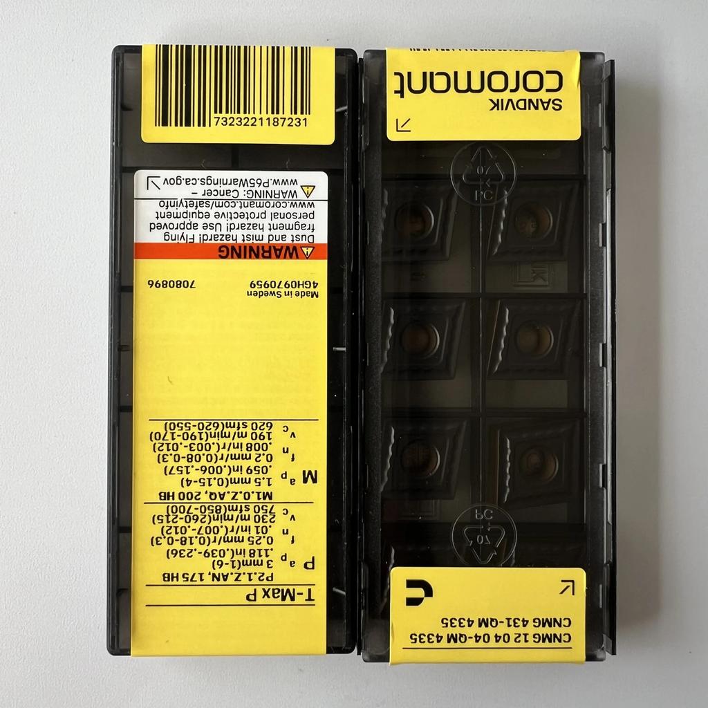 Sandvik / CNMG120404-QM 4335 / Industrial Indexable Carbide Inserts 10 Pcs