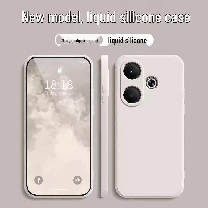 Redmi Turbo3 Silikonový kryt na telefon s rovnými hranami - Ochranný kryt z tekutého silikonu