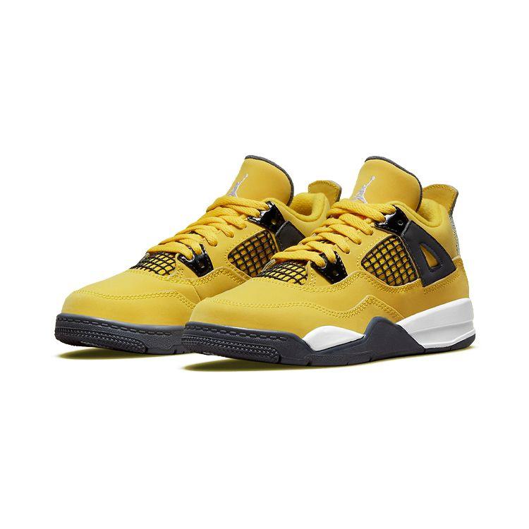 Air Jordan 4 Retro PS Lightning 2021 Buty Dziecięce Żółty Tour-Yellow Wielokolorowy BQ7669-700
