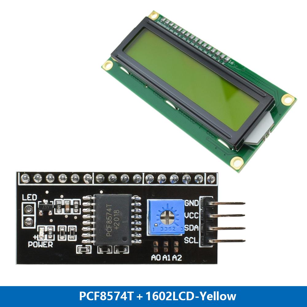 

Модуль дисплея LCD1602 I2C Синьо-зелений екран 5В PCF8574 IIC Адаптер Плата для Arduino