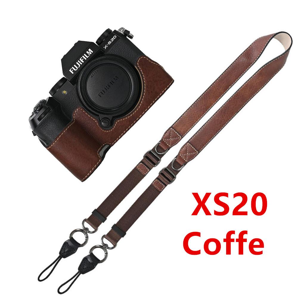 Litchi Skin PU Leather Half Case for Fujifilm Fuji XT50 XS10 XS20 XT30 XT30II XT20 XT10 XT5 XM5 Battery Opening Cover With Strap