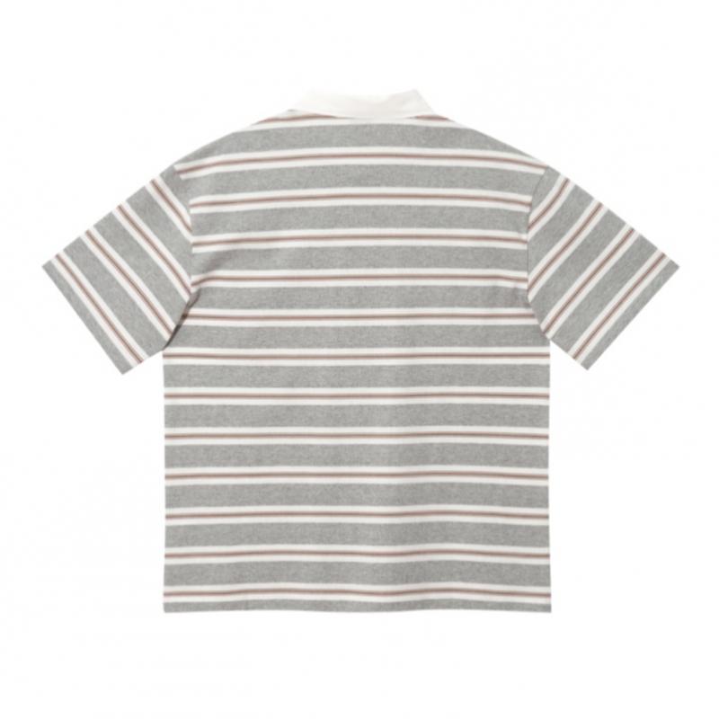 Kangol MulTi STripe Rugby T shirT Melange Grey 2818