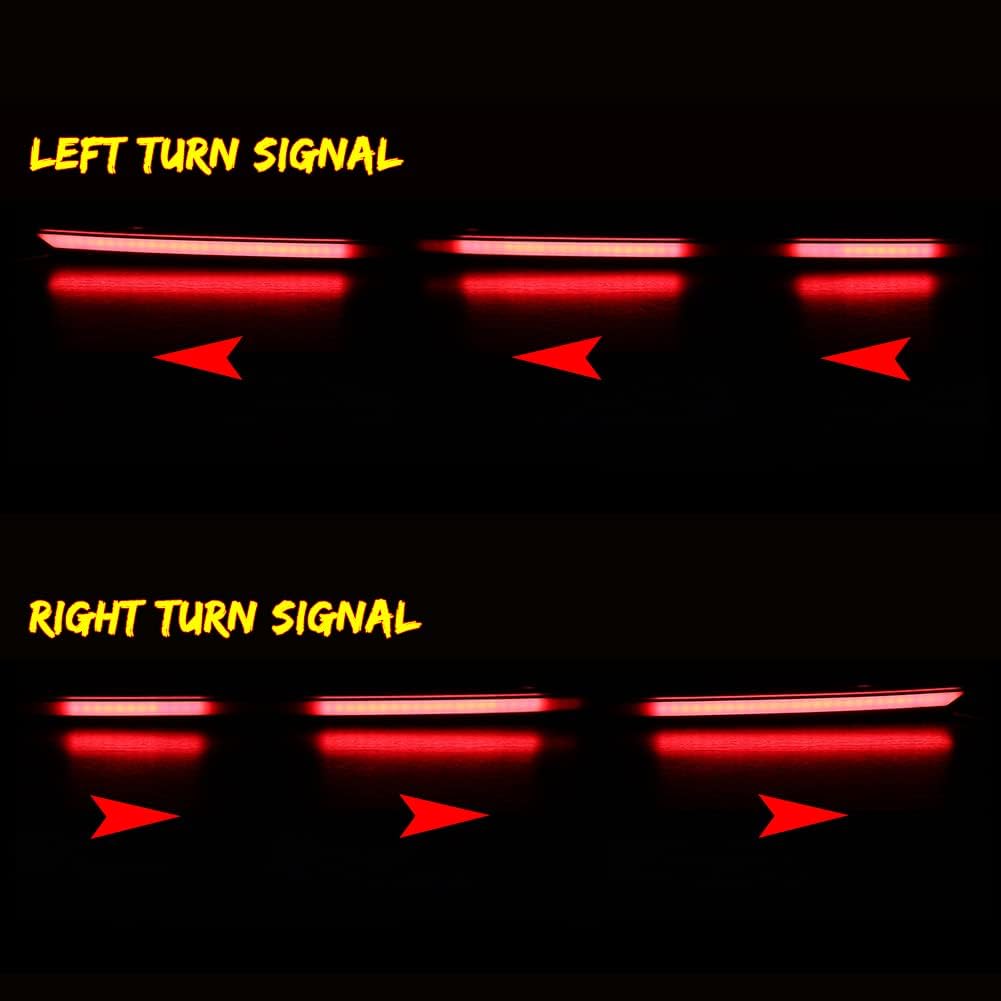 Smoked Lens Dynamic Sequential Turn Signal Lamp LED DRL Brake Light Rear Taillight Trunk Bar Compatible with 2018 2019 2020 Toyota Camry