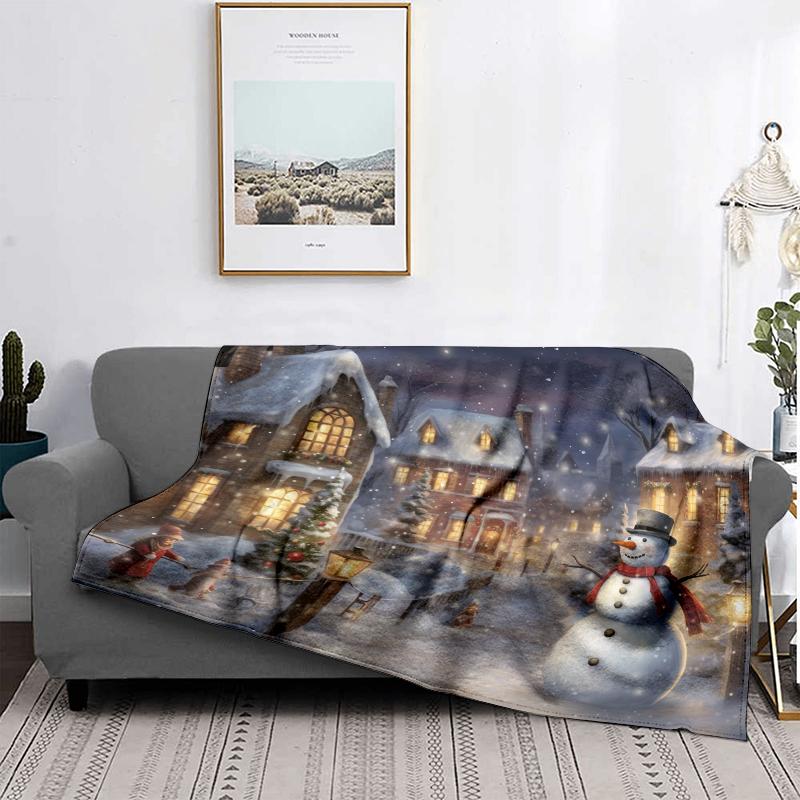 Home Decoration Plush Throw Sofa Blanket Bedspread Bed Fluffy Soft Blankets Decor Plaid Modern Halloween Merry Christmas Winter