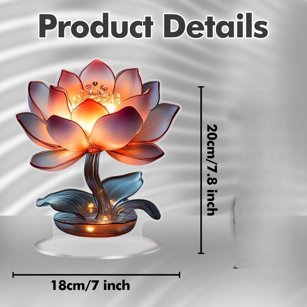 2D Flat Acrylic Lotus Decoration, Indoor and Outdoor Decoration - No Need for Batteries/electricity, Shop Decoration, Durable Outdoor Decoration, Farm
